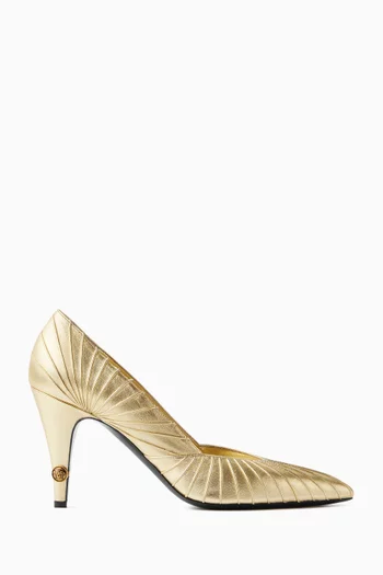 Gianni 90 Pumps in Metallic Nappa