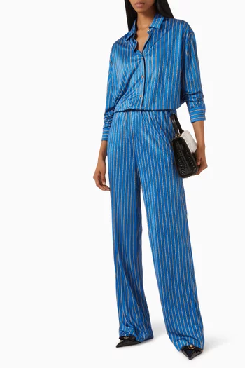 Striped-print Pants in Jersey