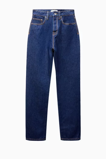High-waist Straight Jeans in Denim