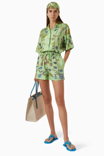 Broken Jewels Print Shirt in Silk-twill