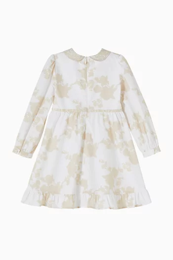 Greca Mosaic Floral Dress in Cotton Poplin