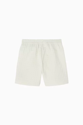 Greca Embroidered Shorts in Cotton Jacquard