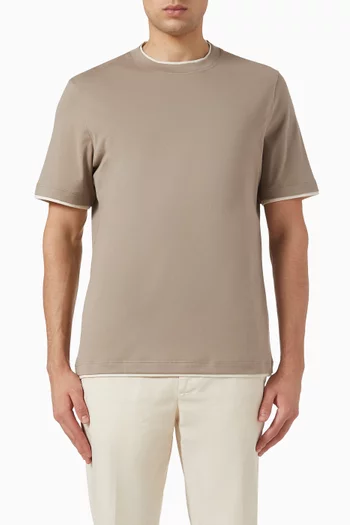 Faux-layering T-shirt in Cotton