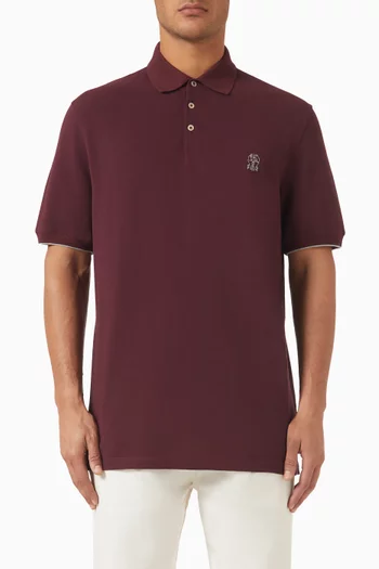 Logo Polo Shirt in Cotton Piqué