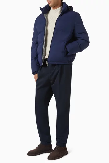 Down Jacket in Stretch Bonded Nylon