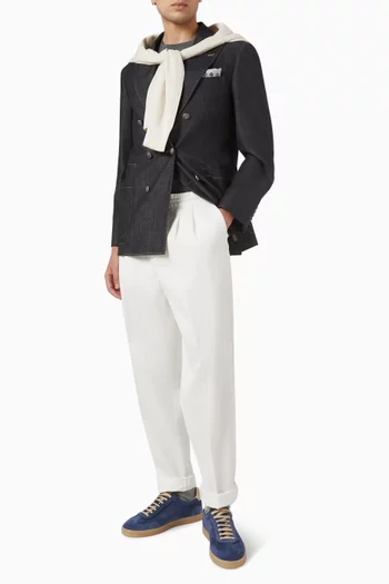 Garment-dyed Pants in  Twisted Cotton Gabardine
