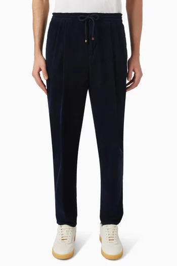 Garment-dyed Double-pleat Pants in Cotton Corduroy