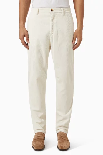 Garment-dyed Pants in Cotton Corduroy