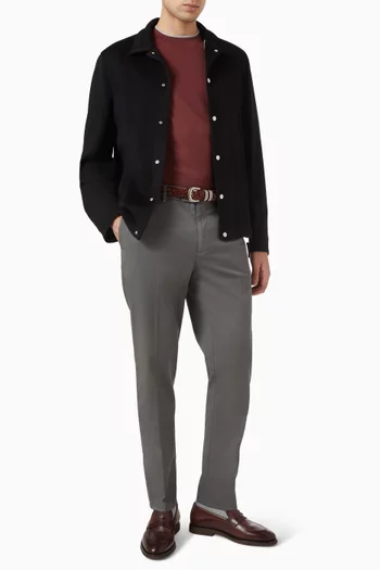 Garment-dyed Pants in Pima Cotton Gabardine