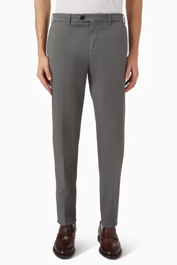 Garment-dyed Pants in Pima Cotton Gabardine