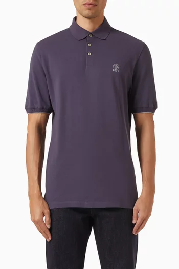Logo Polo Shirt in Cotton Piqué