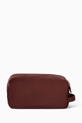 Double Zipper Beauty Case in Suede