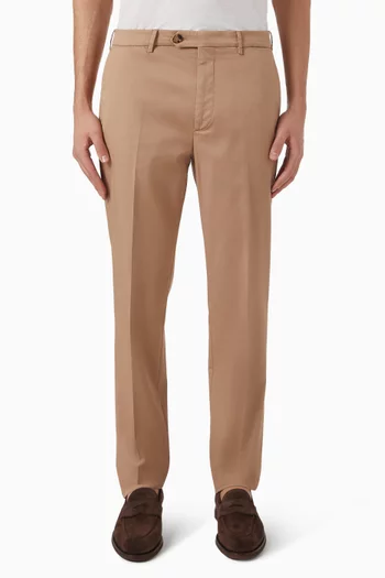 Garment-dyed Pants in Pima Cotton Gabardine