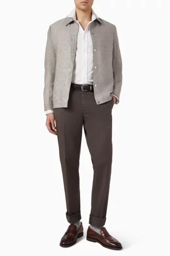 Garment-dyed Pants in Pima Cotton Gabardine