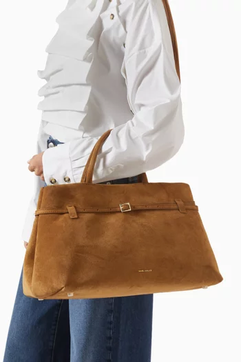 Large Le Cambon 40 Top-handle Bag in Suede
