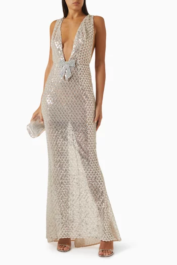 Liora Crystal Maxi Dress