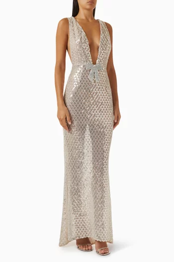 Liora Crystal Maxi Dress