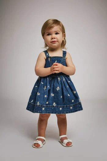 Catalina Daisy Mini Dress in Denim