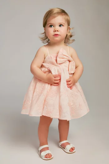 Amelia Embroidered Bow Dress