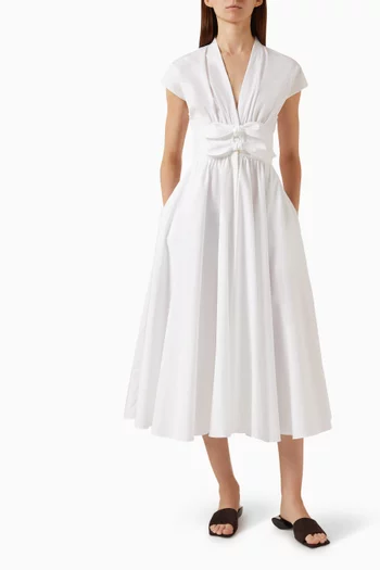 Belted Dress in Cotton-poplin
