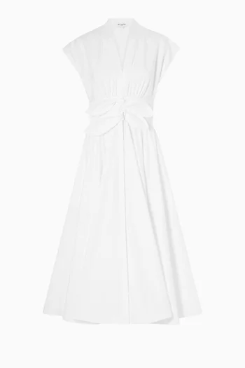Belted Dress in Cotton-poplin