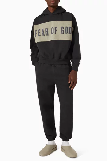 Cropped Relaxed Panelled Hoodie in Core Fleece
