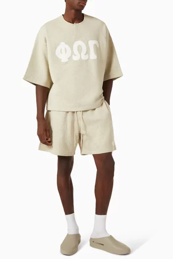 3/4 Henley Sweatshirt in Cotton Fleece
