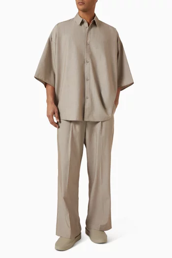 3/4 Sleeve Button-up Shirt in Silk-blend