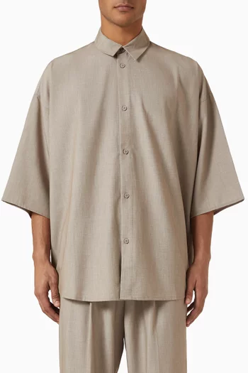 3/4 Sleeve Button-up Shirt in Silk-blend