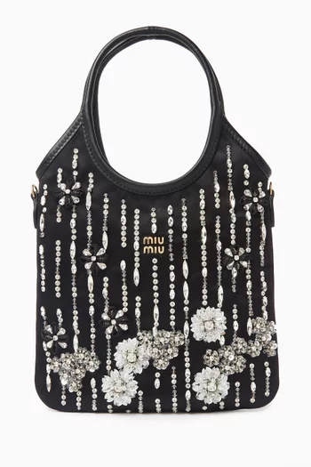 Mini Ivy Embroidered Bag in Satin