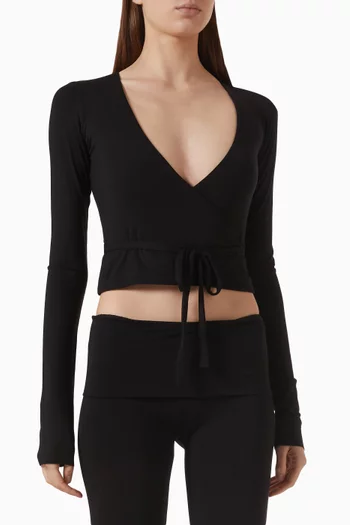 Wrap Crop Top in Jersey