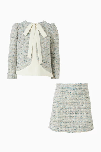 Structured Jacket & Skirt Set in Tweed