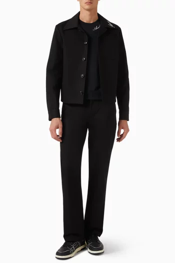 Script Collar Shirt Jacket in Cotton