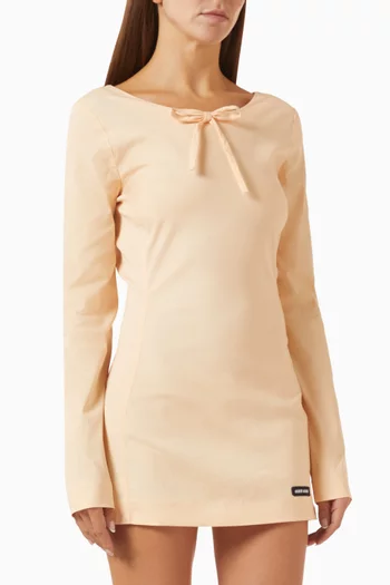 Washed Stretch Poplin Mini Dress