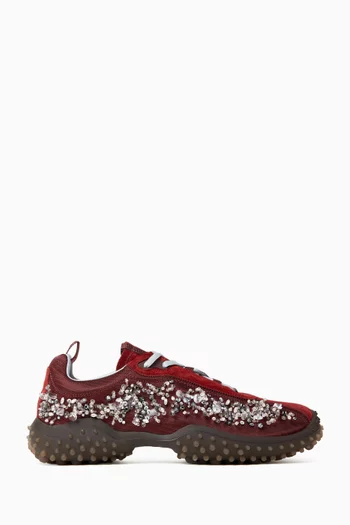 Bubble Embroidered in Technical Fabric & Suede