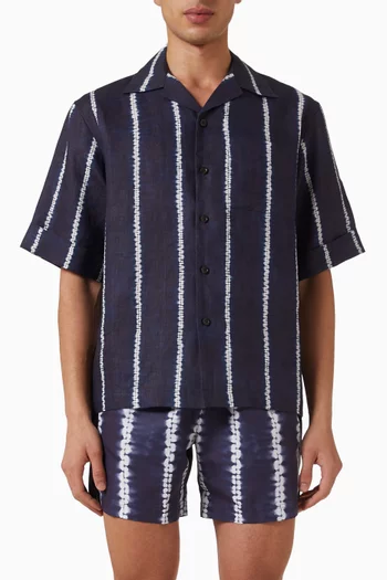 Shibori Stripe Shirt in Linen
