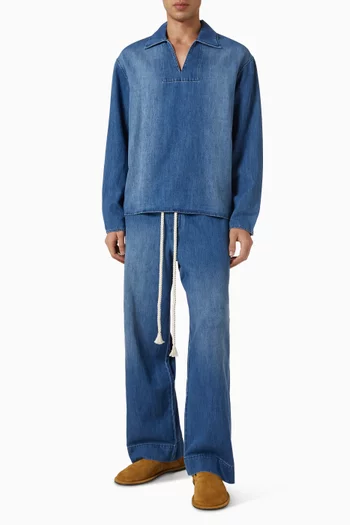 Pop Over Shirt in Denim