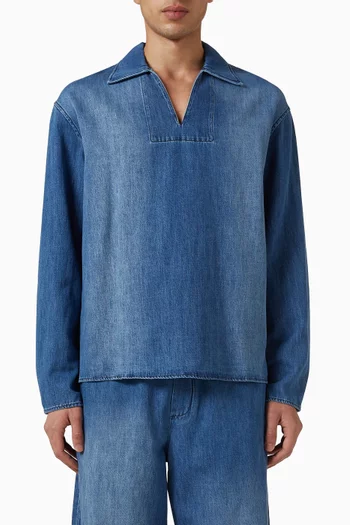 Pop Over Shirt in Denim