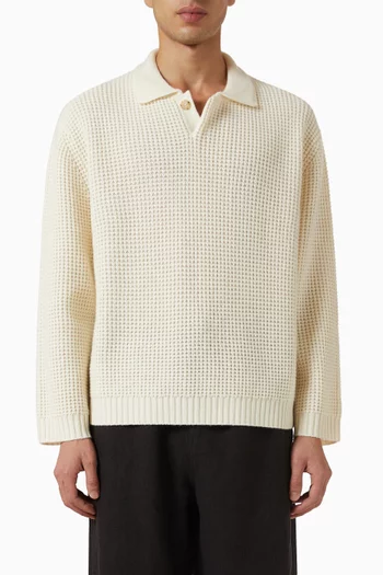 Polo Sweater in Wool-cashmere Blend
