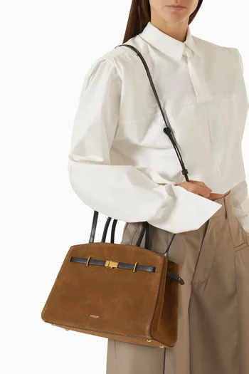 The Midi Hudson Bag in Suede & Leather