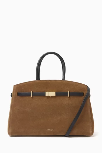 The Midi Hudson Bag in Suede & Leather