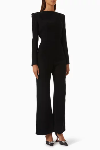 Open-back Jumpsuit in Crepe