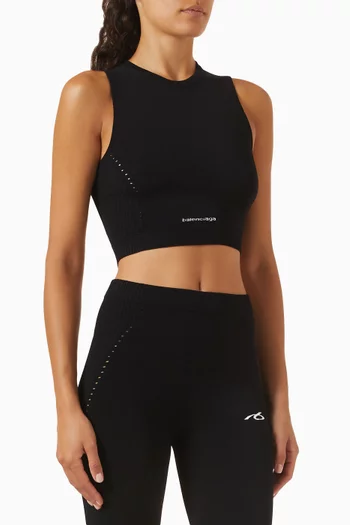Crop Tank Top in Knit Viscose Blend