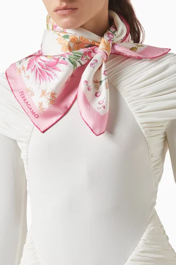 Spring-print Scarf in Silk