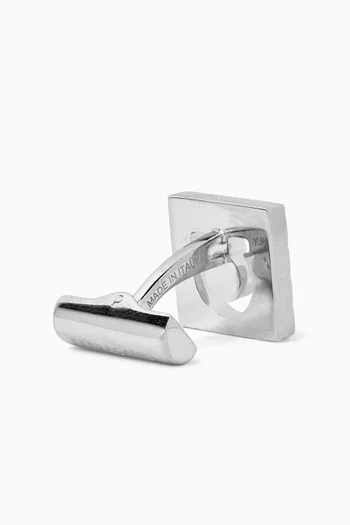 Gancini Logo Cufflinks in Metal