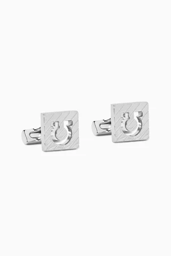 Gancini Logo Cufflinks in Metal