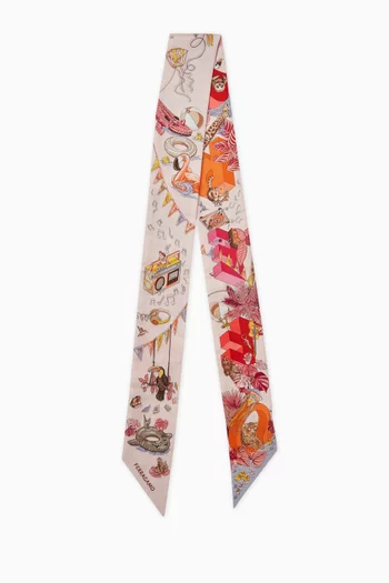 Jungle Party-print Mini Bandeau in Silk