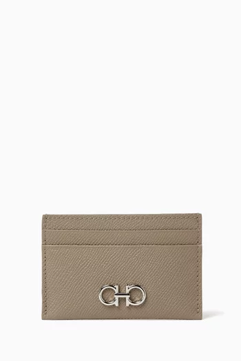 Gancini Card Holder in Calf Leather