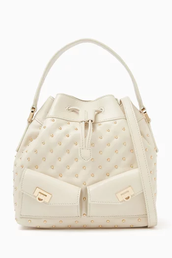 Multipocket Bucket Bag in Nappa