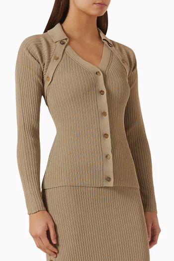 Knitted Cardigan in Cotton-blend